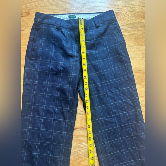 J.Crew City Fit Wool Navy Plaid Wide Leg Cuffed Pants size 2. - Picture 6 of 10